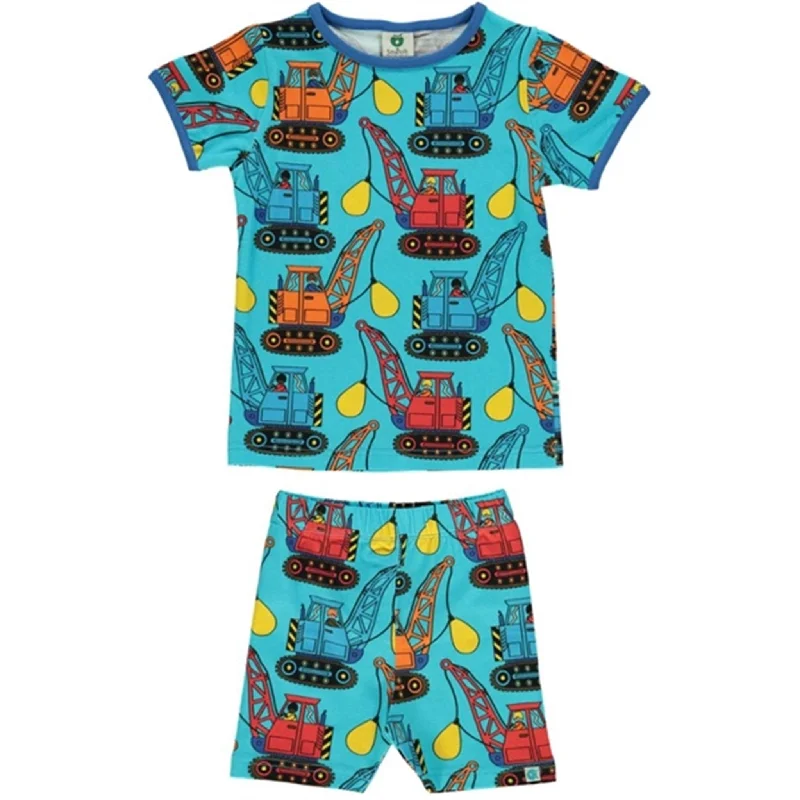 Småfolk Blue Atoll Excavator T-shirt & Shorts Set