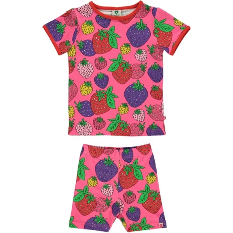 Småfolk Pink Strawberry T-shirt & Shorts Set