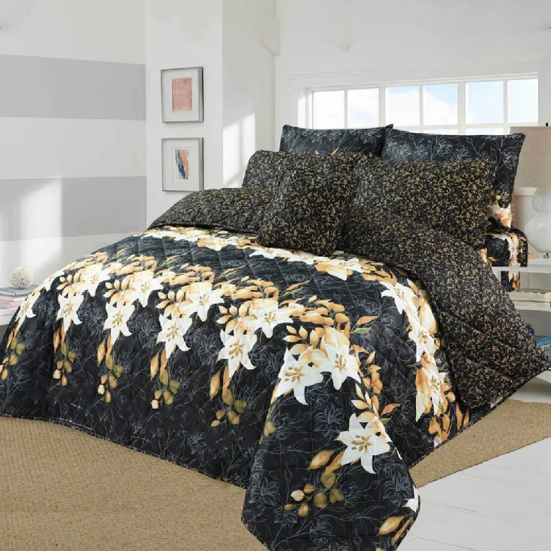 7 Pcs Comforter Set - Black Pendant