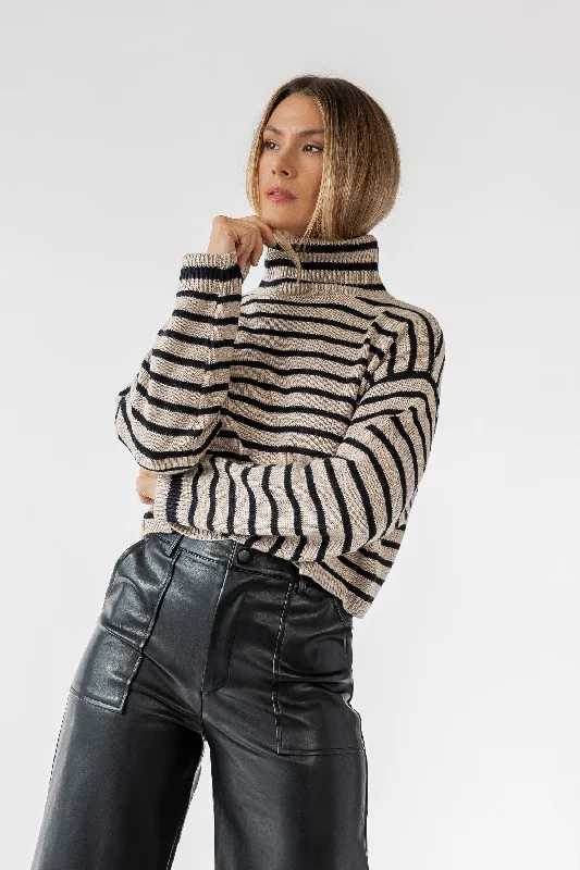 Deidra Mocha Striped Sweater