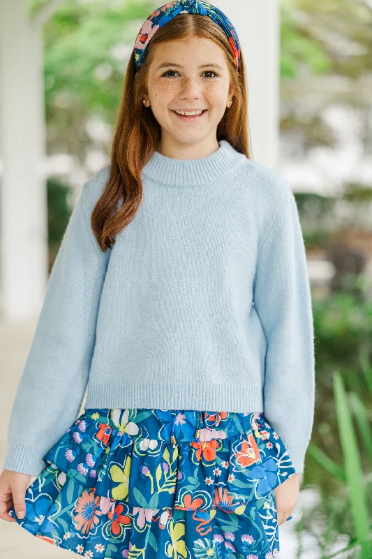 Girls: Moving Up Light Blue Sweater