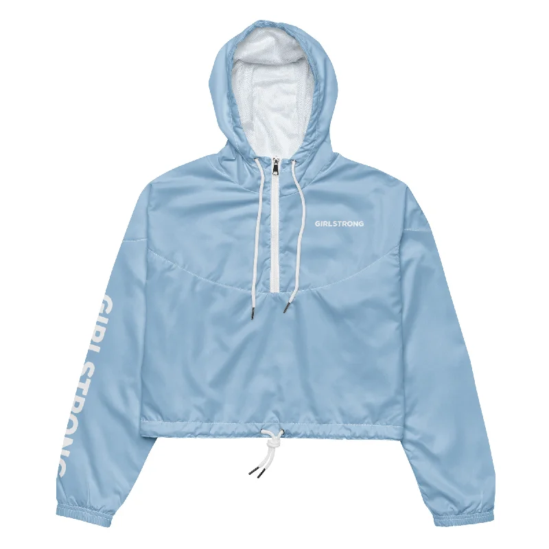 GIRLFRIEND PULLOVER CROP WINDBREAKER BABE BLUE GIRLSTRONG