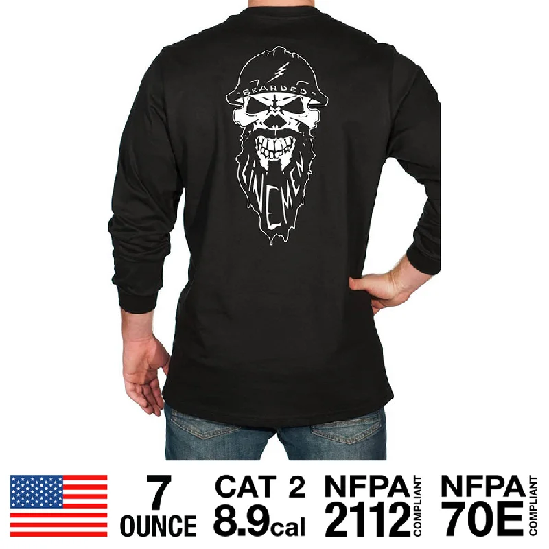 Bearded Lineman Graphic FR Shirt with Front Pocket Logo