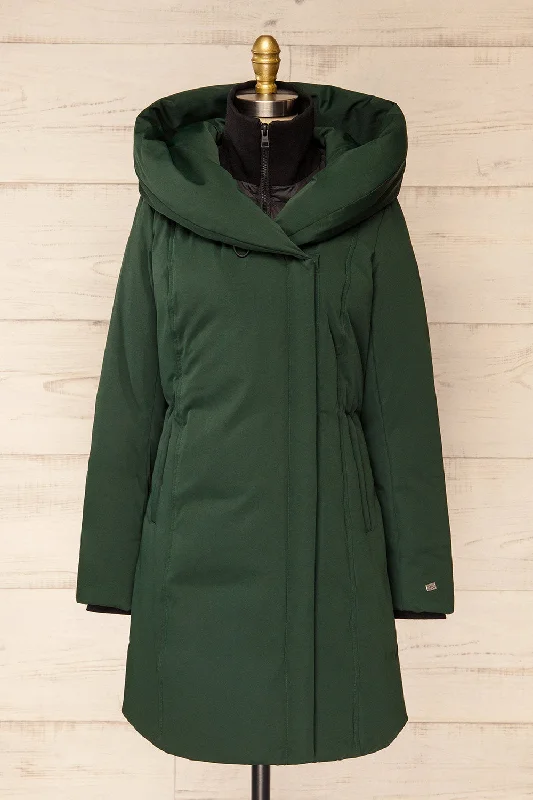 Camelia Green | Quilted Parka w/ Hood