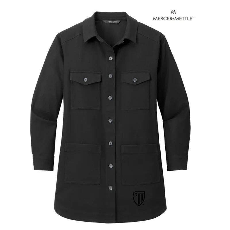 NEW STRAYER Mercer+Mettle™ Women’s Long Sleeve Twill Overshirt - Deep Black