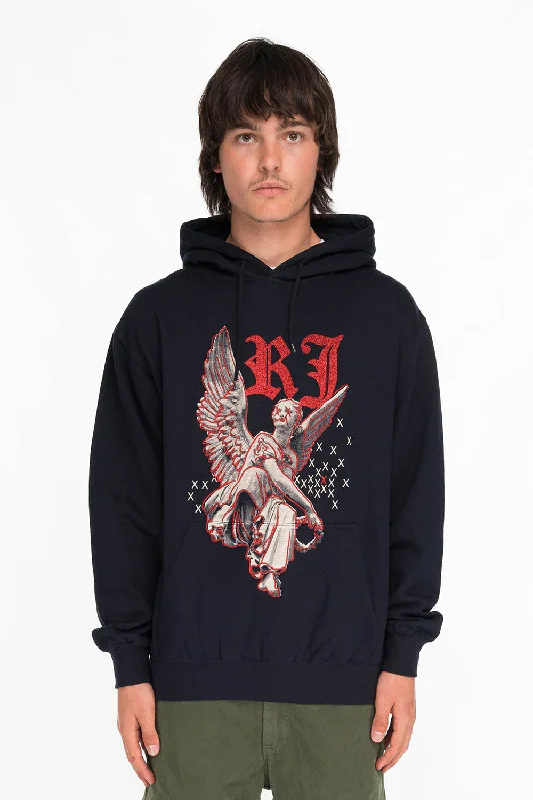 NEON ANGEL MENS PULLOVER HOODIE IN NAVY