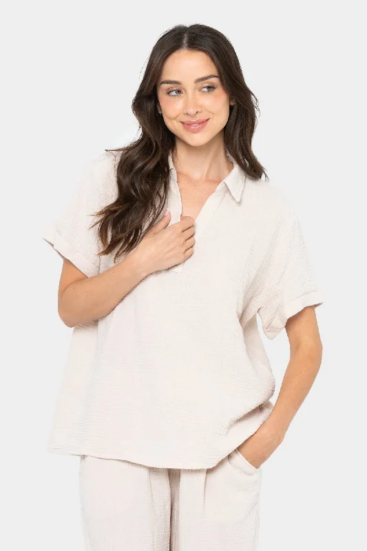 Gauze Popover Shirt