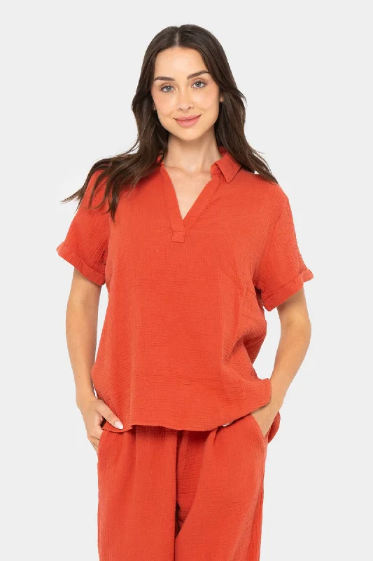 Gauze Popover Shirt