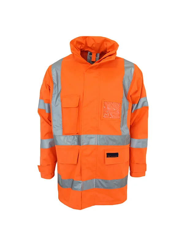 Dnc Hi Vis "X" back Rain jacket Biomotion tape (3996)