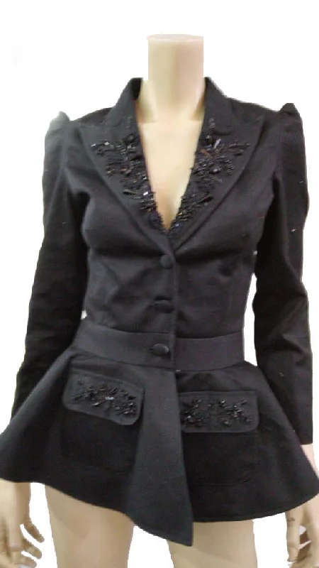 Leaves of Grass, New York Stonehouse hand embroidered peplum jacket.