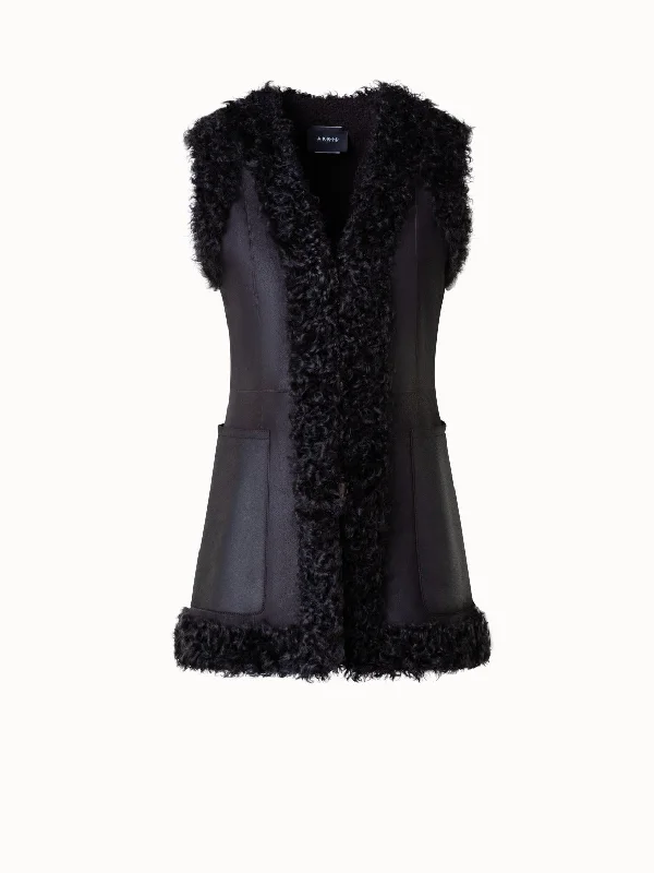 Reversible Shearling Long Gilet