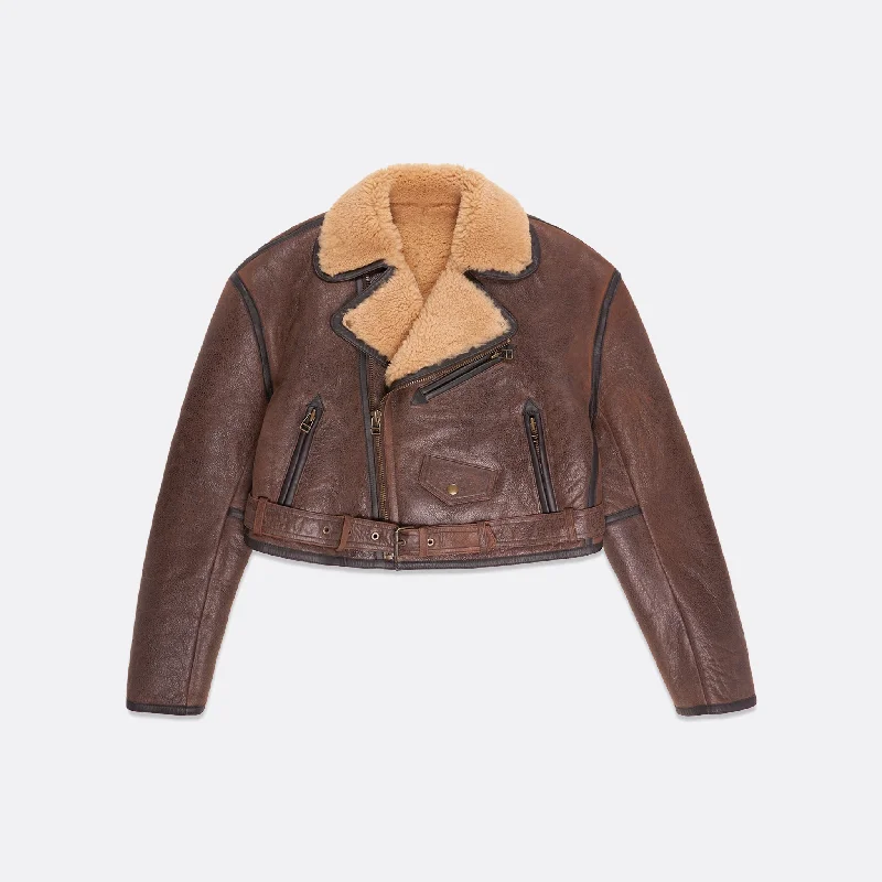 SHEARLING CROPPED BOMBARDIER