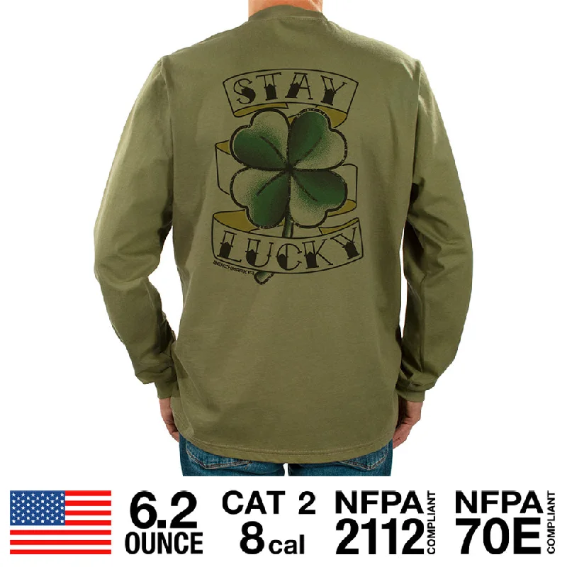 Stay Lucky Graphic Flame Resistant Long Sleeve Shirt