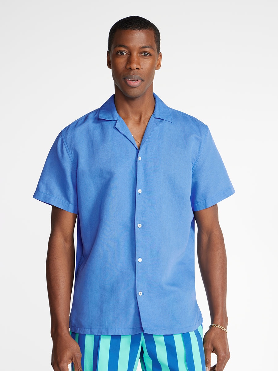 Linen Sunday Shirt (Big Blue)