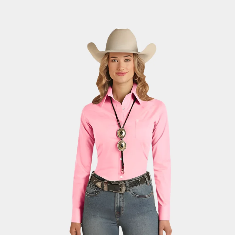 Rock and Roll Denim Pink Button Up Show Shirt