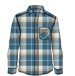 Youth Long Sleeve Flannel Button-Front Shirt - Real Teal