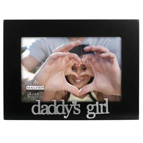 Daddy's Girl Black Picture Frame Holds 4" x 6" Photo