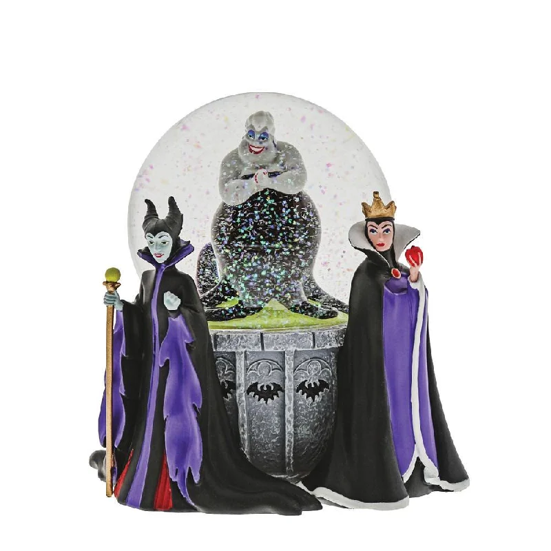 Disney Villains Ursula, Evil Queen and Maleficent 100mm Water Globe with Green Glow Light