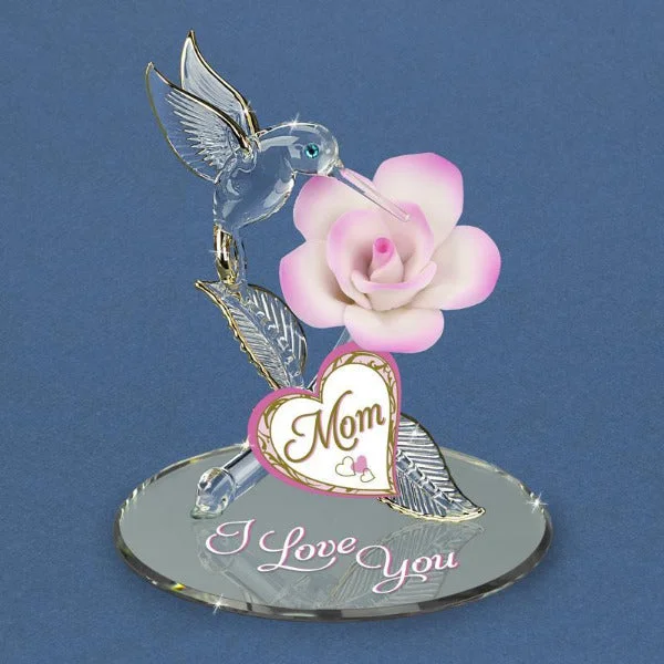 Glass Baron Mom I Love You Glass Figurine