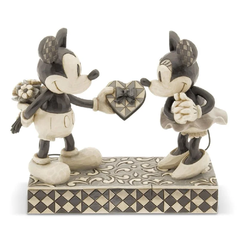 Jim Shore Black & White Mickey & Minnie Mouse "Real Sweetheart" Figurine