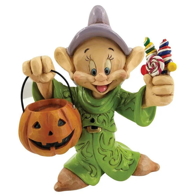 Jim Shore Disney Dopey Cheerful Candy Collector Halloween with Pumpkin Figurine