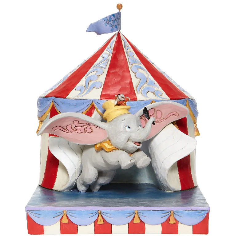 Jim Shore Disney Traditions Dumbo 80th Anniversary Flying Out of Big Tent Figurine