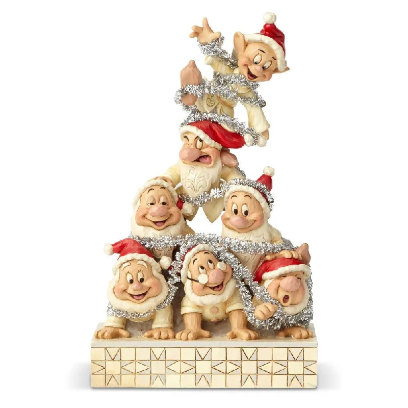 Jim Shore Disney Woodland Snow White's Seven Dwarfs Holiday Decorating Figurine "Precarious Pyramid"