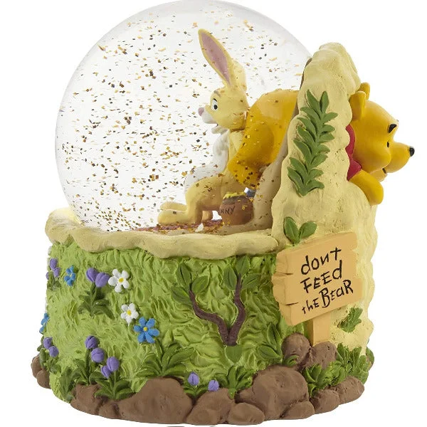 Precious Moments Disney Don’t Feed The Bear Winnie The Pooh Resin/Glass Musical Snow Globe