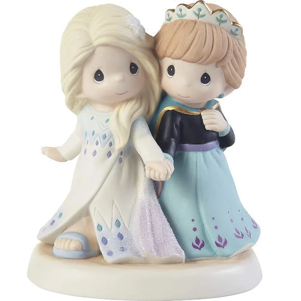 Precious Moments Disney Frozen Elsa and Anna Together We’re Strong Bisque Porcelain Figurine