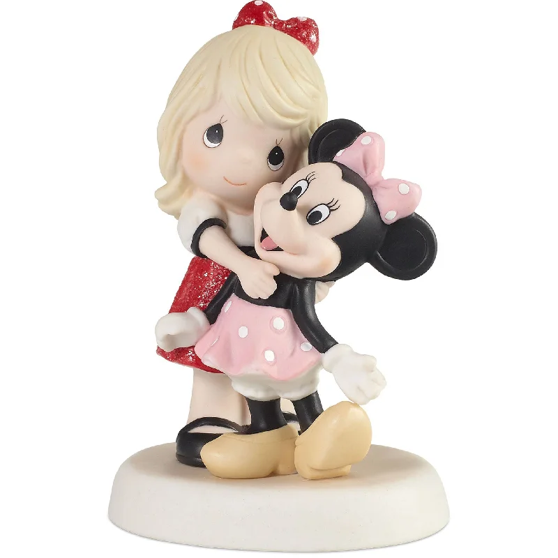 Disney Precious Moments Girl with Minnie Figurine