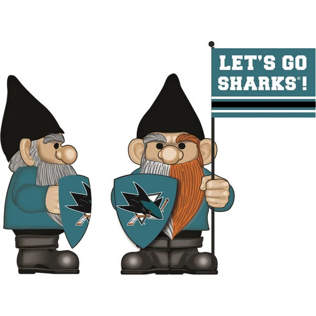 San Jose Sharks Flag Holder Gnome Garden Statue