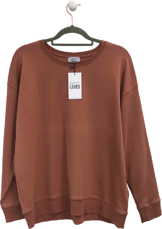 ELEVEN LOVES Brown THE PERFECT CREW NECK SWEATSHIRT UK M