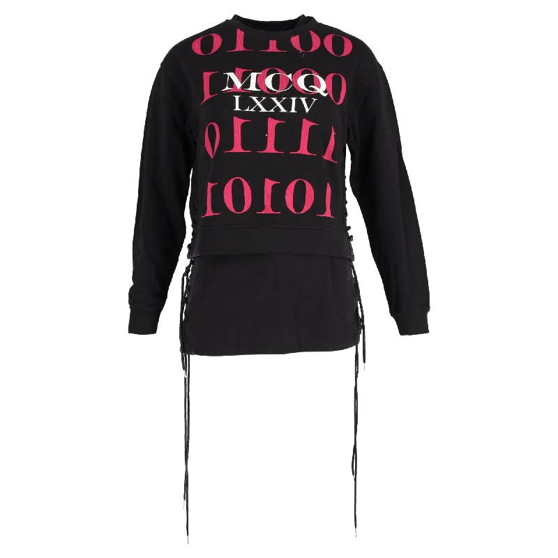 McQ by Alexander McQueen Printed Sweatshirt in Black Cotton