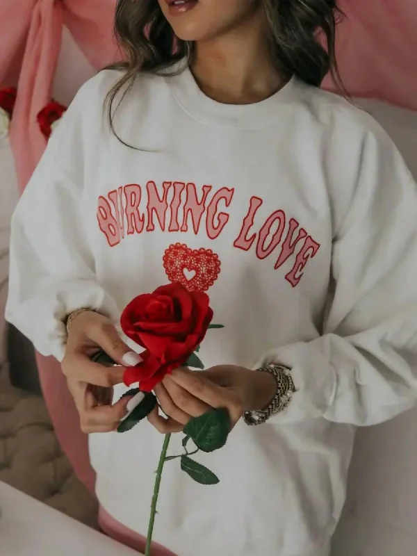 Burning Love Sweatshirt In White