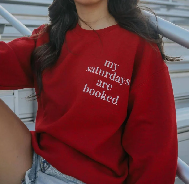 Saturday Tailgating Club Sweatshirt In Red