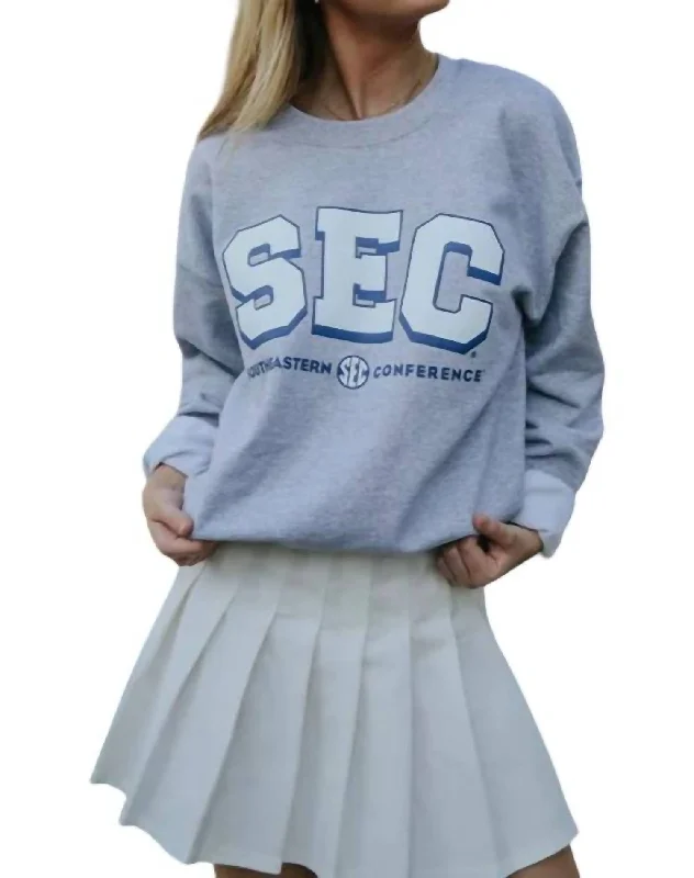 Sec Logo Retro Sweatshirt In Grey