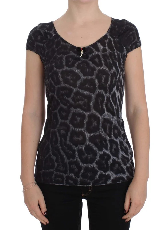 Cavalli  Leopard Modal T-Shirt Blouse Women's Top