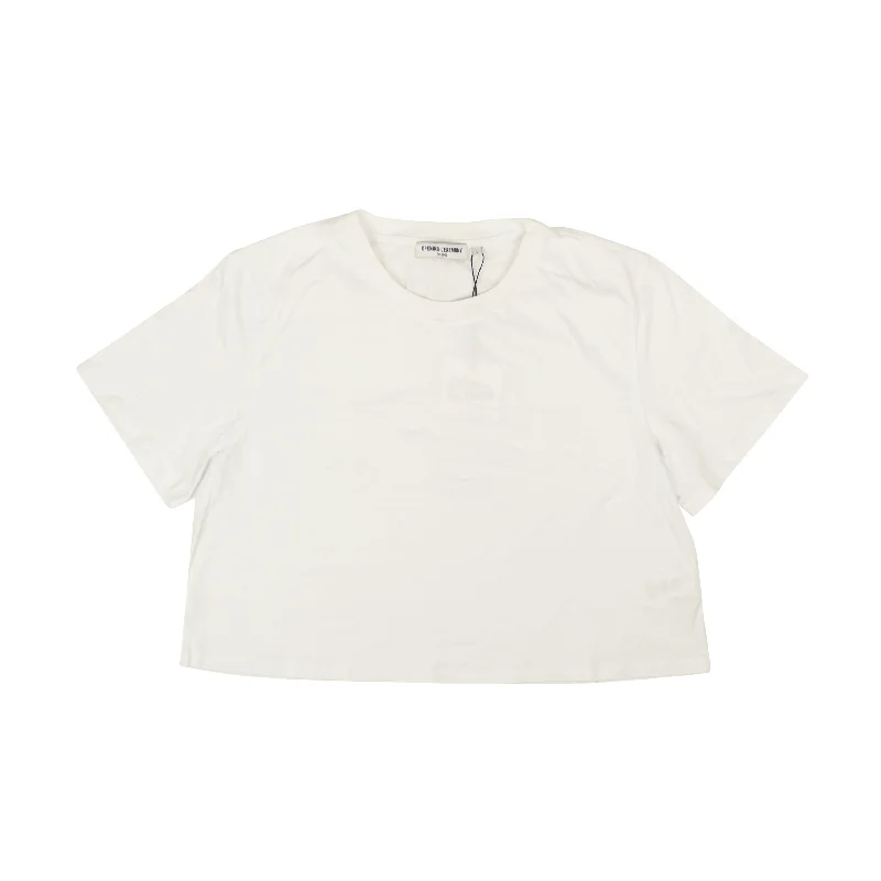 Chalk White Cotton Blank OC Cropped T-Shirt