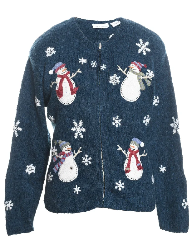 Snowman Christmas Cardigan - S