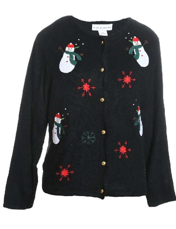 Snowman Christmas Cardigan - S