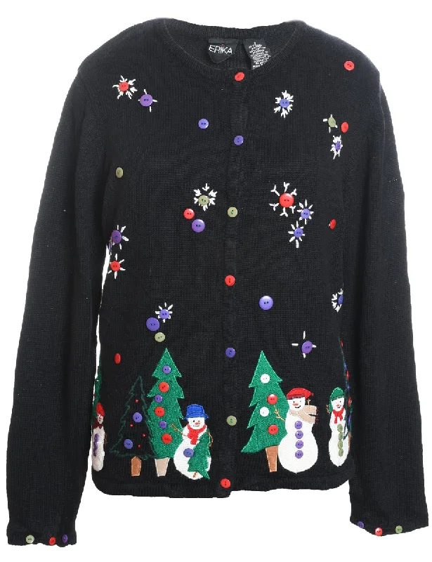 Snowman Christmas Cardigan - S