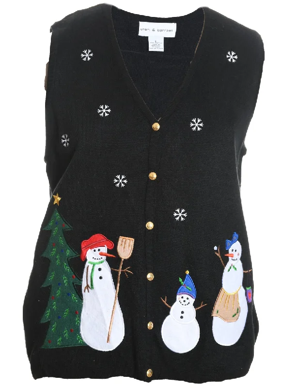 Snowman Christmas Sweater Vest - L