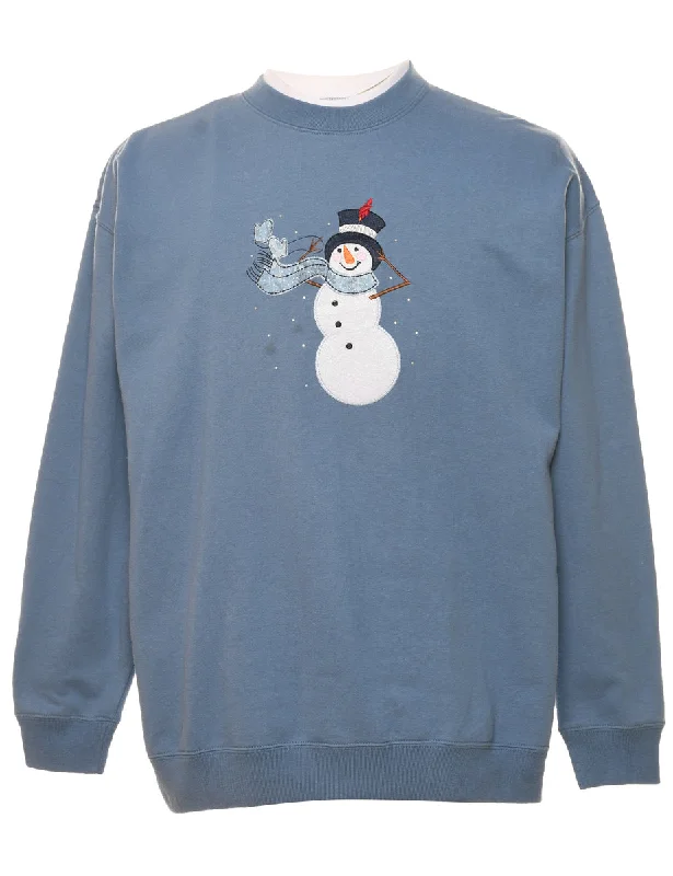 Snowman Christmas Sweatshirt - L