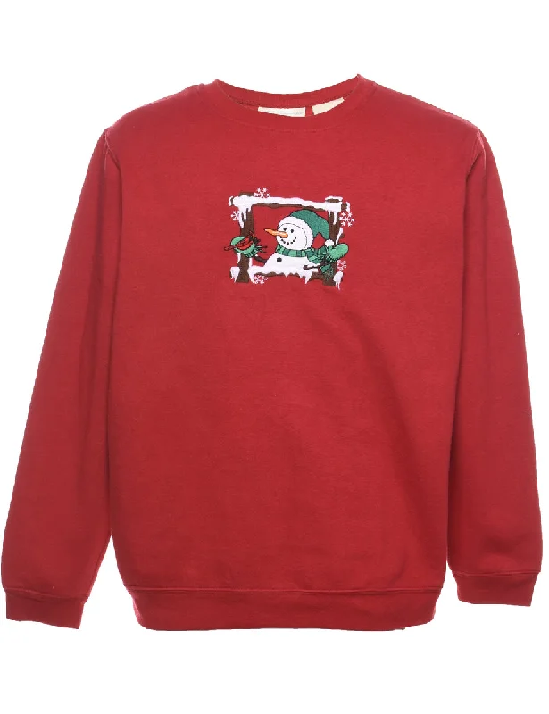 Snowman Christmas Sweatshirt - L