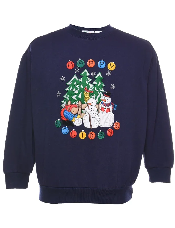 Snowman Christmas Sweatshirt - M