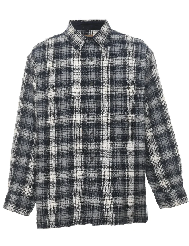 St John's Bay Black & White Plaid Shirt - XL