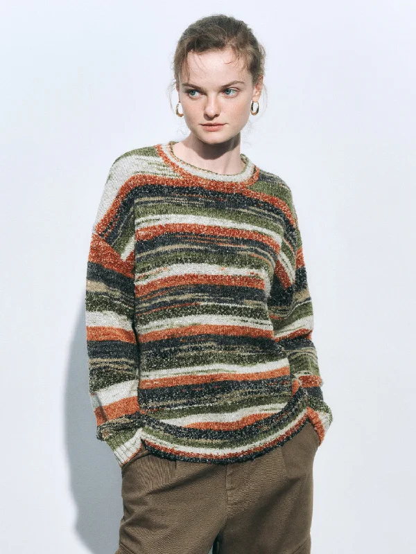 Striped Crew Neck Knitted T-Shirts