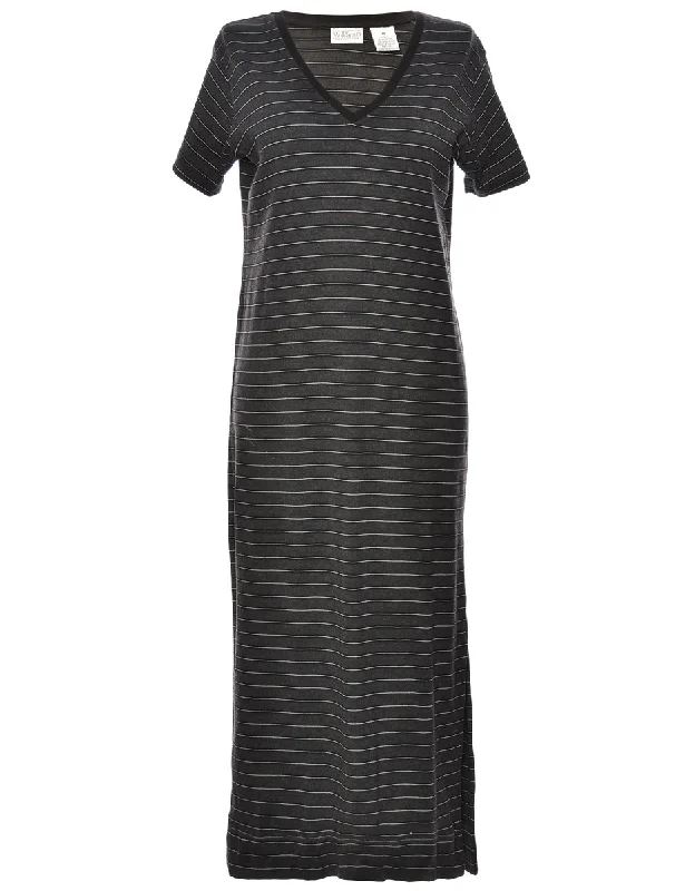 Striped Dark Grey Dress - M