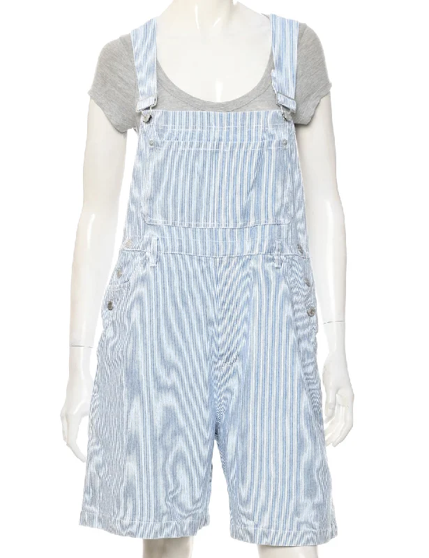 Striped Pattern Cropped Dungarees - W36 L7