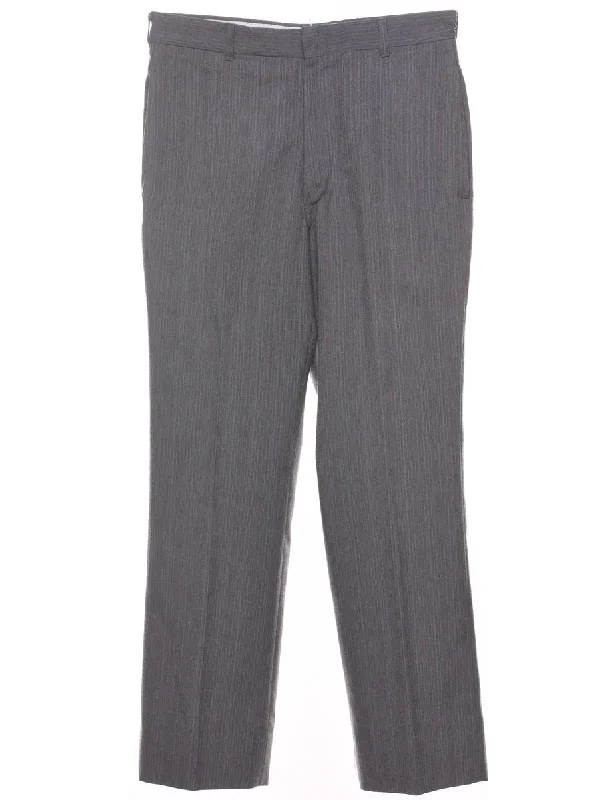 Striped Pattern Light Grey Trousers - W30 L28